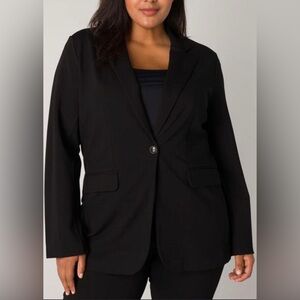 Base Level Curvy ‘Yacey’ Soft Jersey Blazer, sz 26/28W